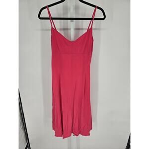 Isaac Mizrahi Women's Pink Strapless Blended Fiber Midi Dress Size L